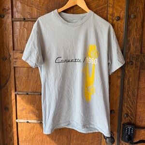 Tee‎ Luv Corvette T-Shirt Mens Medium Blue 1960 Graphic Short Sleeve Tee